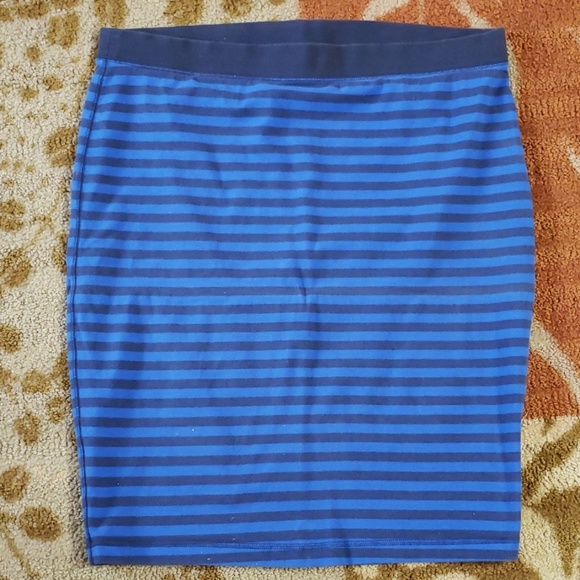 Blue Striped Pencil Skirt - Picture 1 of 3